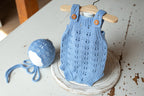 Knitted romper and bonnet,Newborn knitted Set,Newborn photography outfit,Сable knit romper,Pregnancy gift,newborn knit outfit,newborn props
