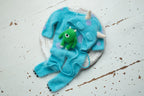 Knitted  Romper and bonnet Monster ,Newborn Photography Prop Set,Newborn photography outfit,Newborn girl photoshoot outfit,Newborn Outfit