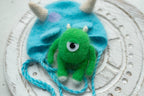 Knitted  Romper and bonnet Monster ,Newborn Photography Prop Set,Newborn photography outfit,Newborn girl photoshoot outfit,Newborn Outfit