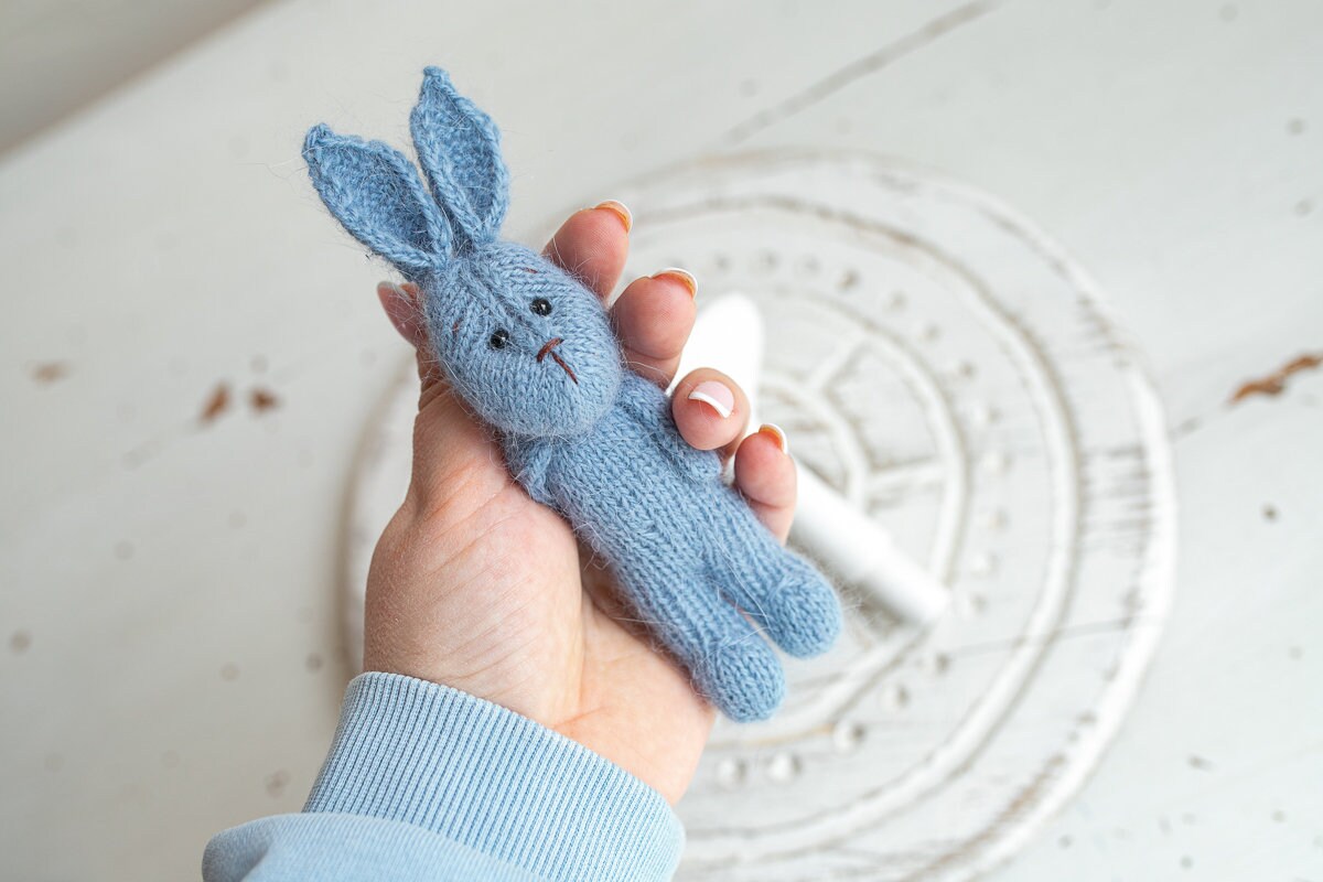 Newborn Knitted Bunny Photography Props,Newborn Bunny Hat,Newborn Knit Bunny Toy,Baby Rabbit Knitted Toy,Newborn Photography Prop