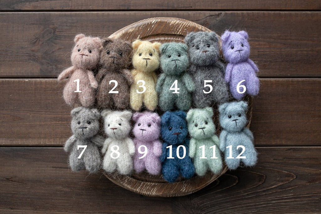 Newborn Knit Teddy Bear Outfit with Toy,Newborn Photography Props Set, Newborn Teddy Bear Outfit, Newborn Photo Props,Baby Bear Crochet Toy