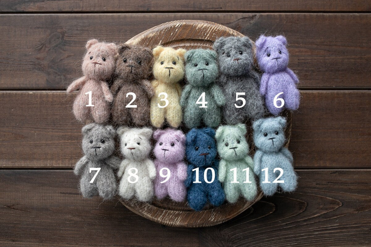 Newborn Knit Teddy Bear Outfit with Toy,Newborn Photography Props Set, Newborn Teddy Bear Outfit, Newborn Photo Props,Baby Bear Crochet Toy
