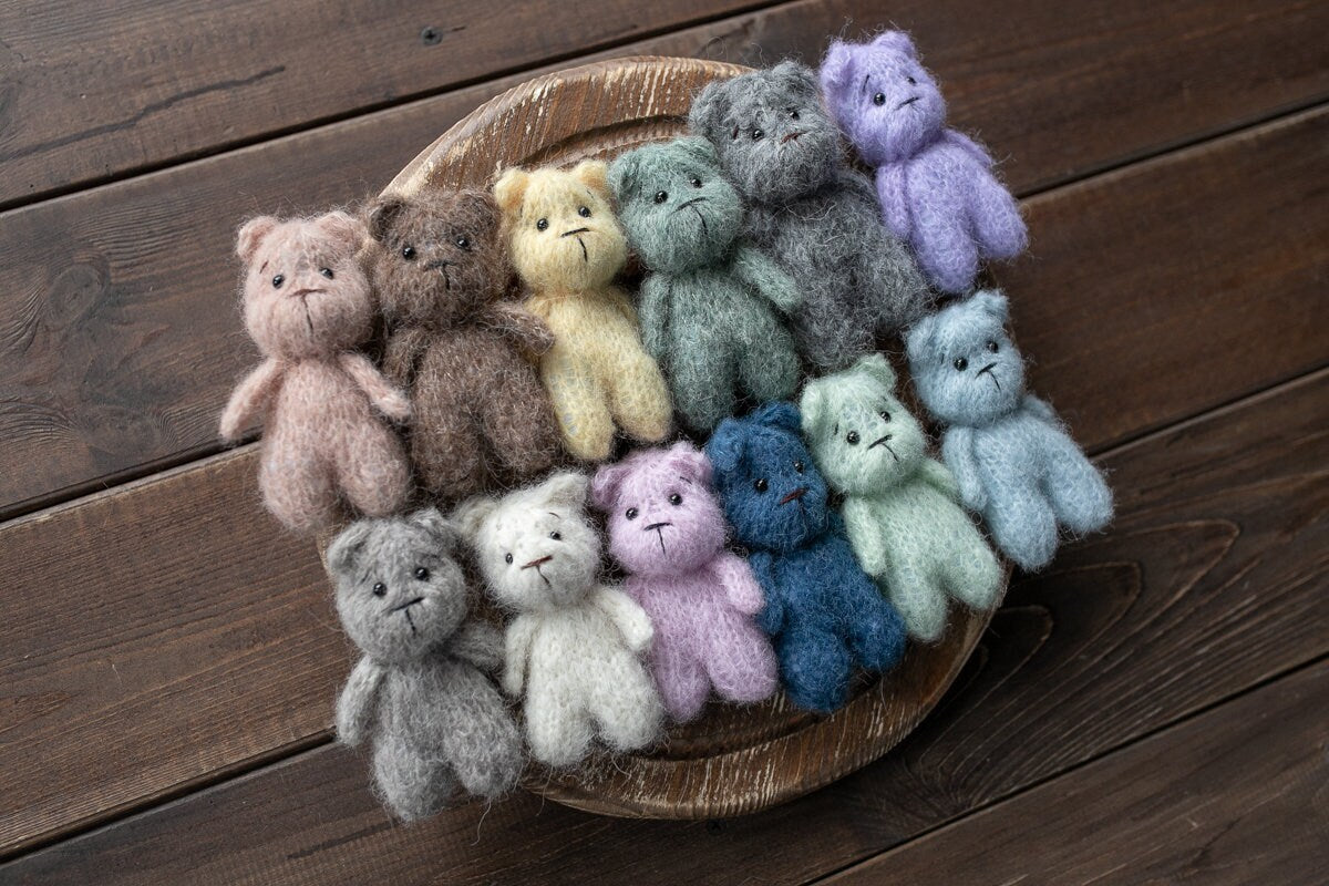 Newborn Knit Teddy Bear Outfit with Toy,Newborn Photography Props Set, Newborn Teddy Bear Outfit, Newborn Photo Props,Baby Bear Crochet Toy