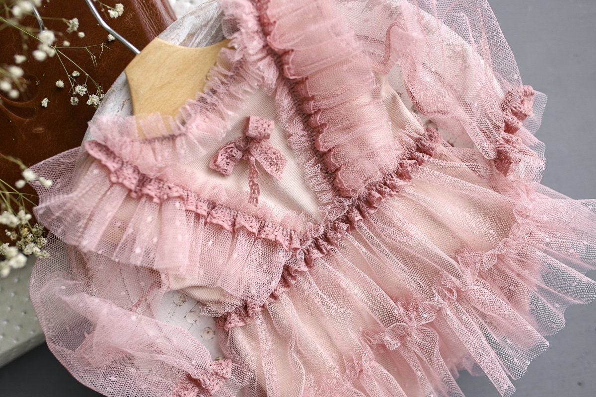 Pink romper newborn girl elegant lace trim,Newborn Girl Outfit,Newborn Photography Prop,Newborn Photo Prop,Newborn baby gift,Pregnancy gift