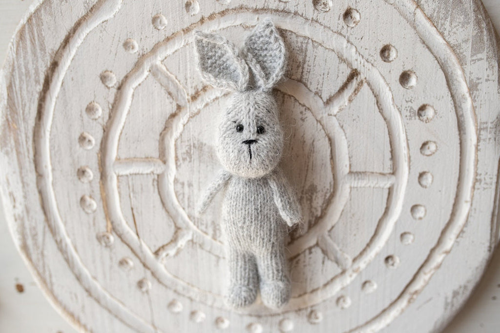 Newborn Knitted Bunny Photography Props,Newborn Bunny Hat,Newborn Knit Bunny Toy,Baby Rabbit Knitted Toy,Newborn Photography Prop