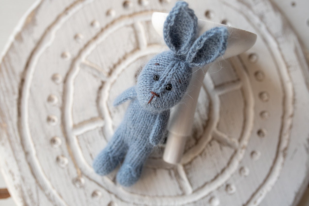 Newborn Knitted Bunny Photography Props,Newborn Bunny Hat,Newborn Knit Bunny Toy,Baby Rabbit Knitted Toy,Newborn Photography Prop
