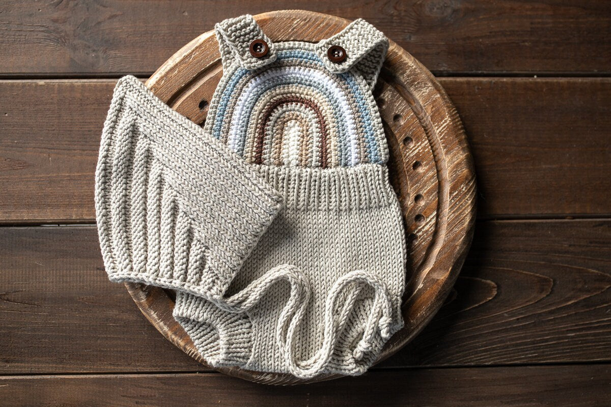 Newborn Knit romper,Newborn Knited set,Newborn Hat,Newborn outfit,Newborn cap,Newborn photography,Pregnancy gift,Knitted newborn photo props