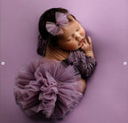 Purple lace romper for newborn girl photography outfit,Newborn Romper,Newborn Outfit,Newborn romper with Headband,Newborn Photography Prop