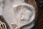 Knitted romper and bonnet,Newborn Photography Prop Set,Newborn photography outfit,Newborn girl photoshoot outfit,Pregnancy gift