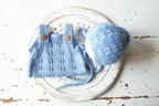Knitted romper and bonnet,Newborn knitted Set,Newborn photography outfit,Сable knit romper,Pregnancy gift,newborn knit outfit,newborn props