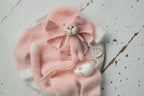 Knitted Kitten Bonnet Romper and toy,Newborn Photography Prop Set,Newborn photography outfit,Newborn photoshoot outfit,Newborn Kitten Outfit