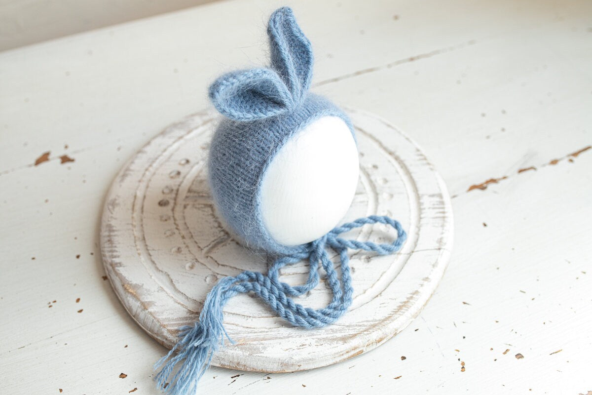 Newborn Knitted Bunny Photography Props,Newborn Bunny Hat,Newborn Knit Bunny Toy,Baby Rabbit Knitted Toy,Newborn Photography Prop