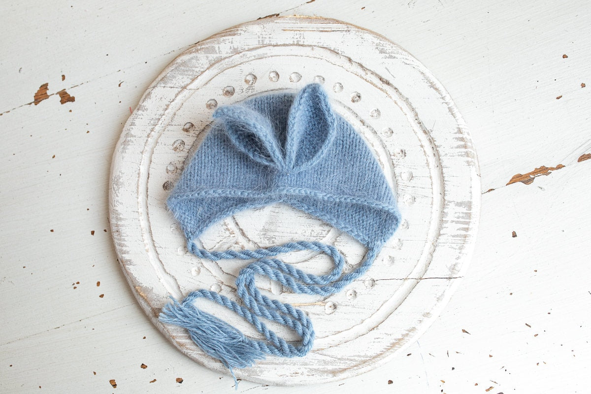 Newborn Knitted Bunny Photography Props,Newborn Bunny Hat,Newborn Knit Bunny Toy,Baby Rabbit Knitted Toy,Newborn Photography Prop