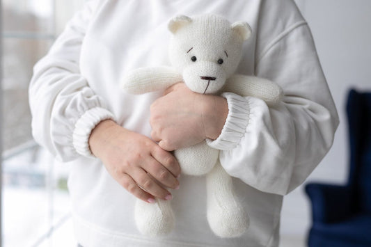 Newborn Knit Teddy Bear Outfit with Toy,Big Knitted Teddy Bear Toys, Newborn Teddy Bear Outfit, Newborn Photo Props,Baby Bear Crochet Toy