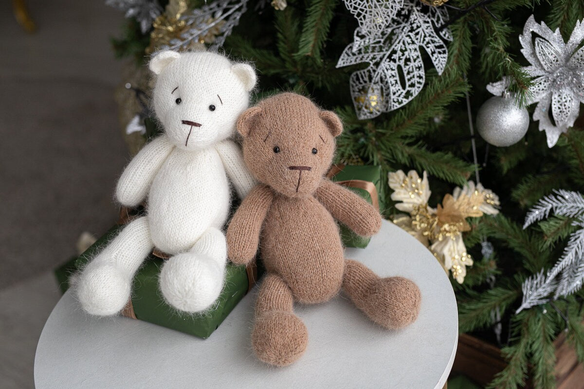 Newborn Knit Teddy Bear Outfit with Toy,Big Knitted Teddy Bear Toys, Newborn Teddy Bear Outfit, Newborn Photo Props,Baby Bear Crochet Toy