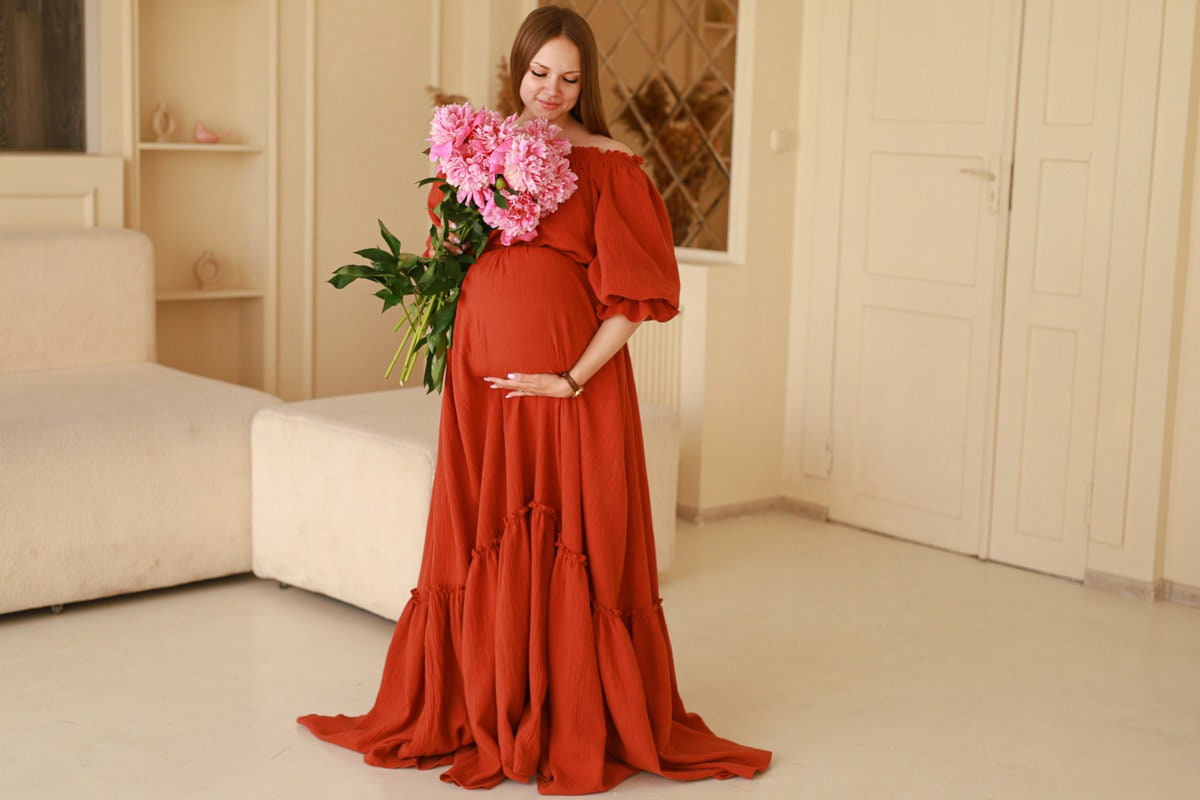 Muslin Vintage Dress,Women's Boho Dress,Dress For The Session,Maternity Dress,Photo Props,Dress For Pregnancy Photo Shoot,long summer dress