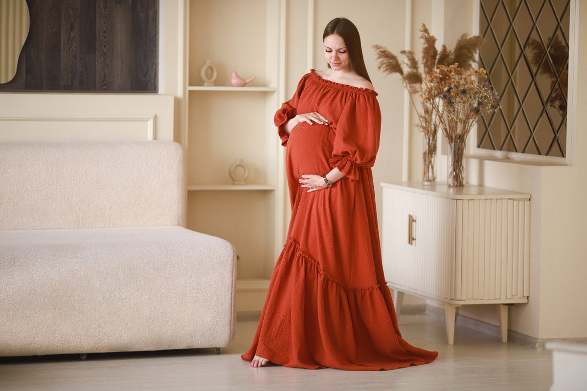 Muslin Vintage Dress,Women's Boho Dress,Dress For The Session,Maternity Dress,Photo Props,Dress For Pregnancy Photo Shoot,long summer dress