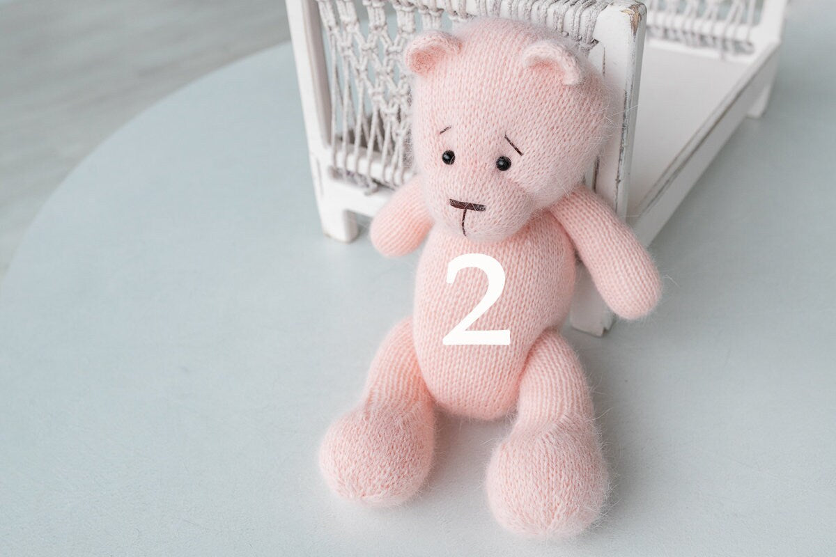 Newborn Knit Teddy Bear Outfit with Toy,Big Knitted Teddy Bear Toys, Newborn Teddy Bear Outfit, Newborn Photo Props,Baby Bear Crochet Toy