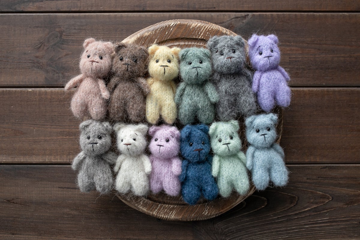 Newborn Knit Teddy Bear Outfit with Toy,Newborn Photography Props Set, Newborn Teddy Bear Outfit, Newborn Photo Props,Baby Bear Crochet Toy
