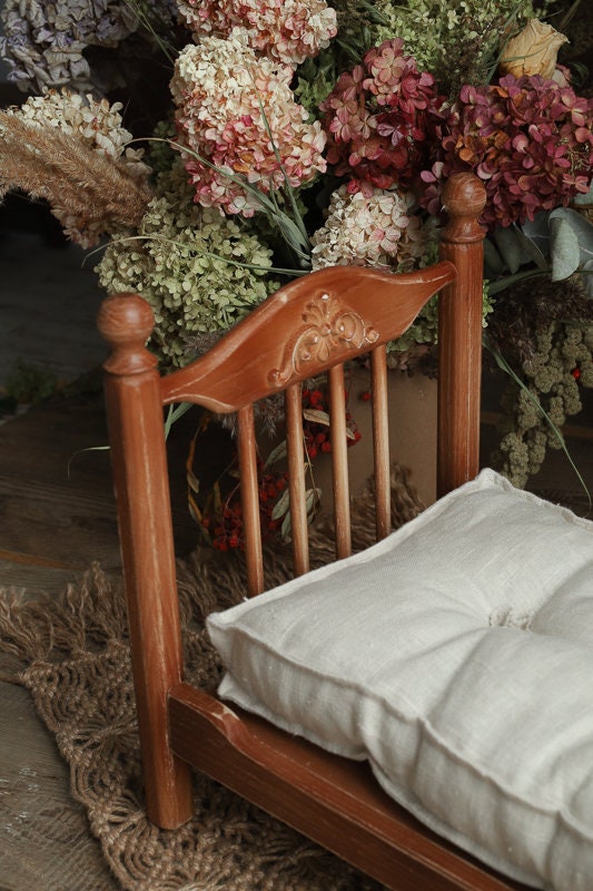 Newborn Wooden Bed,Real Wood Newborn crib Prop,Newborn Photography Props,Newborn Photo Prop,Nursery Decor,Doll Bed,Rustic Wooden Bed