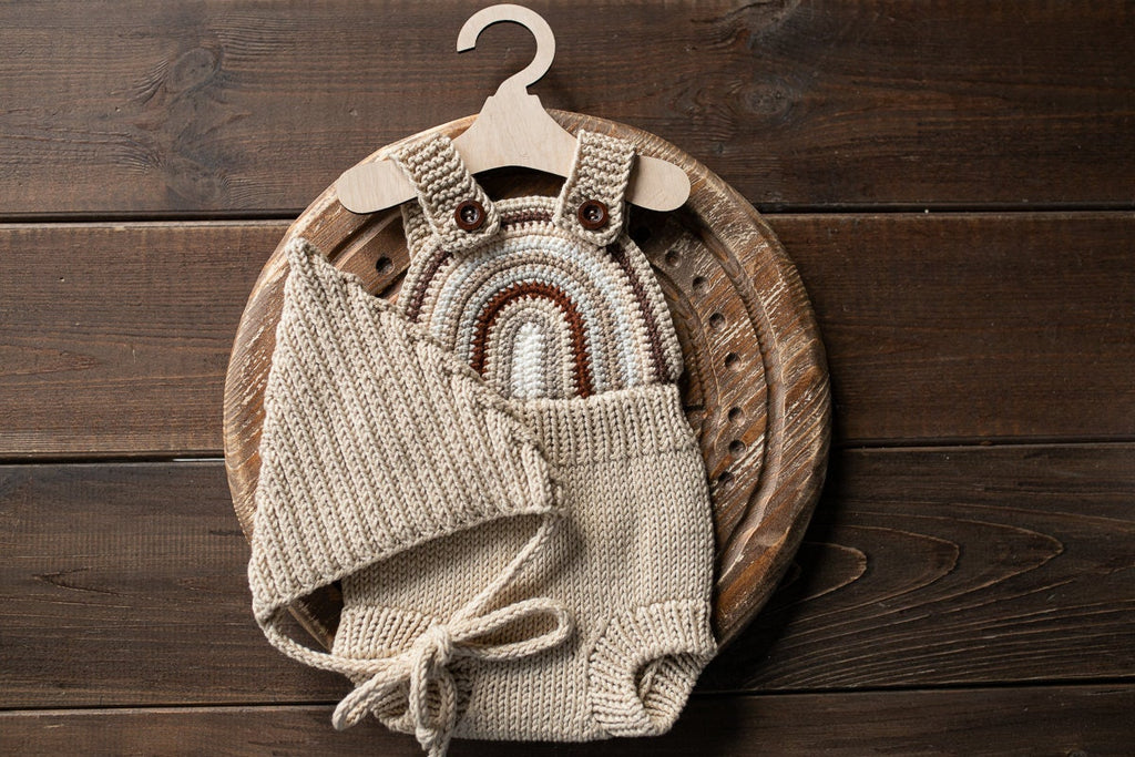 Newborn Knit romper,Newborn Knited set,Newborn Hat,Newborn outfit,Newborn cap,Newborn photography,Pregnancy gift,Knitted newborn photo props