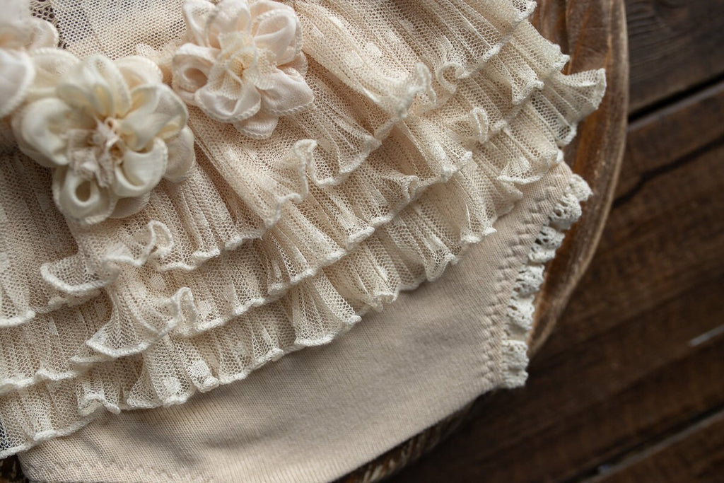 Newborn girl romper with elegant lace trim & headband,Newborn Romper,Newborn photography prop,Newborn photo outfit girl,Pregnancy gift