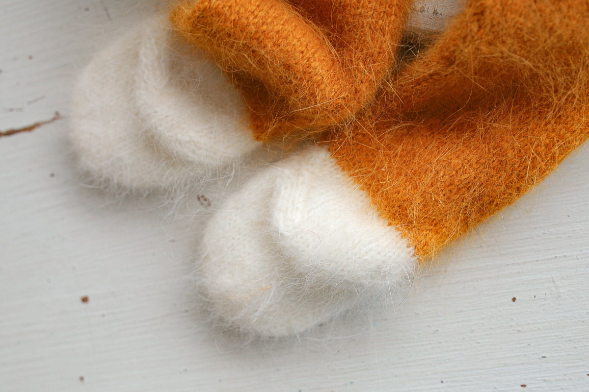 Newborn Knitted Fox Outfit bonnet and toy,Newborn Photography Prop,Newborn photography outfit,Newborn photoshoot outfit,Newborn Fox Outfit