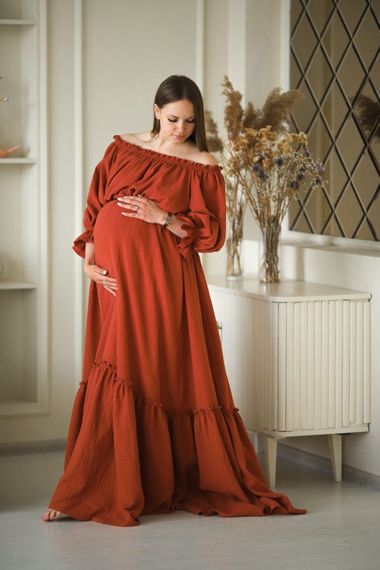 Muslin Vintage Dress,Women's Boho Dress,Dress For The Session,Maternity Dress,Photo Props,Dress For Pregnancy Photo Shoot,long summer dress