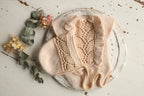 Knitted romper and bonnet,Newborn knitted Set,Newborn photography outfit,Сable knit romper,Pregnancy gift,newborn knit outfit,newborn props