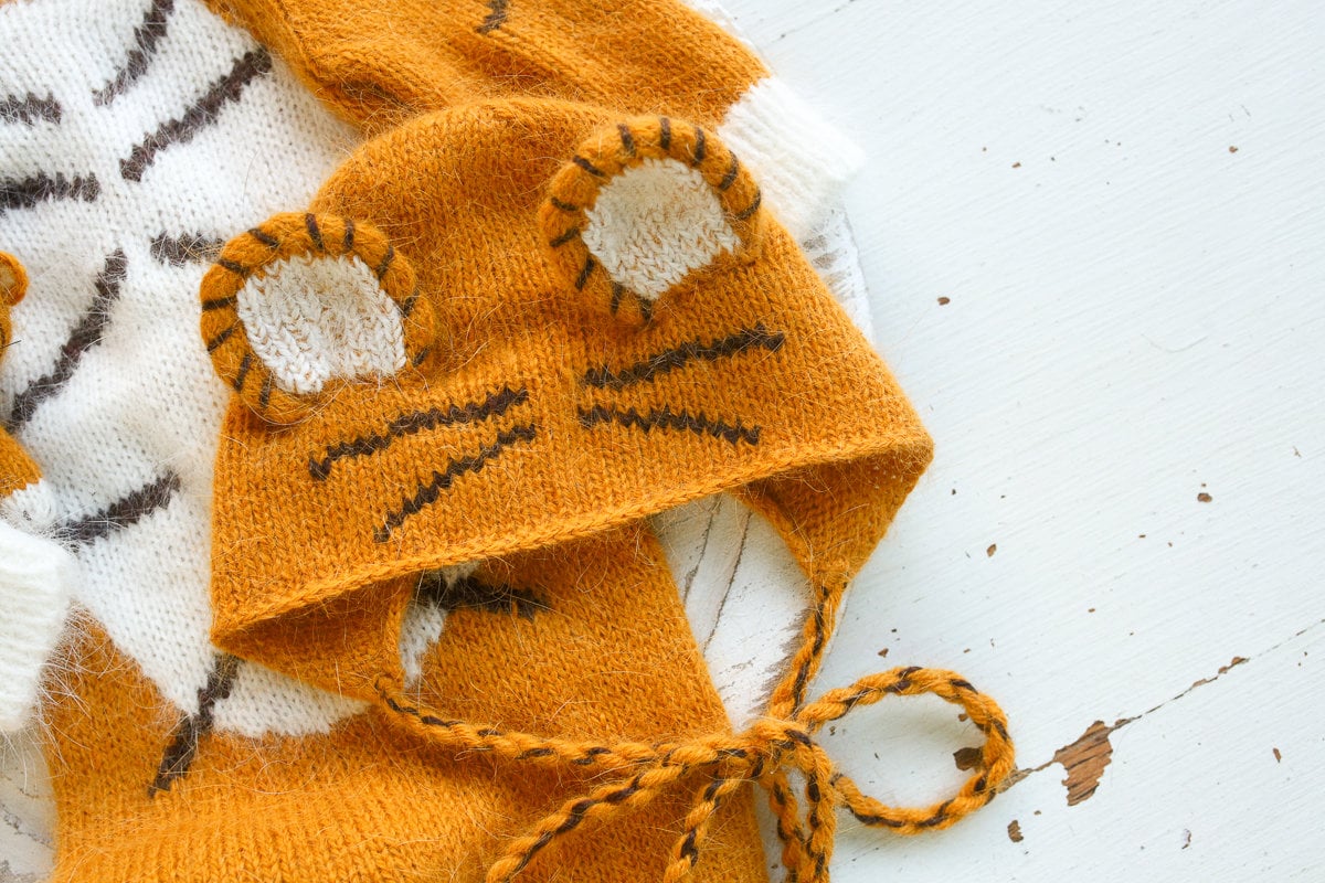 Knitted  Romper Tiger cub,bonnet and toy,Newborn Photography Prop Set,Newborn photography outfit,Newborn photoshoot outfit,Newborn Outfit