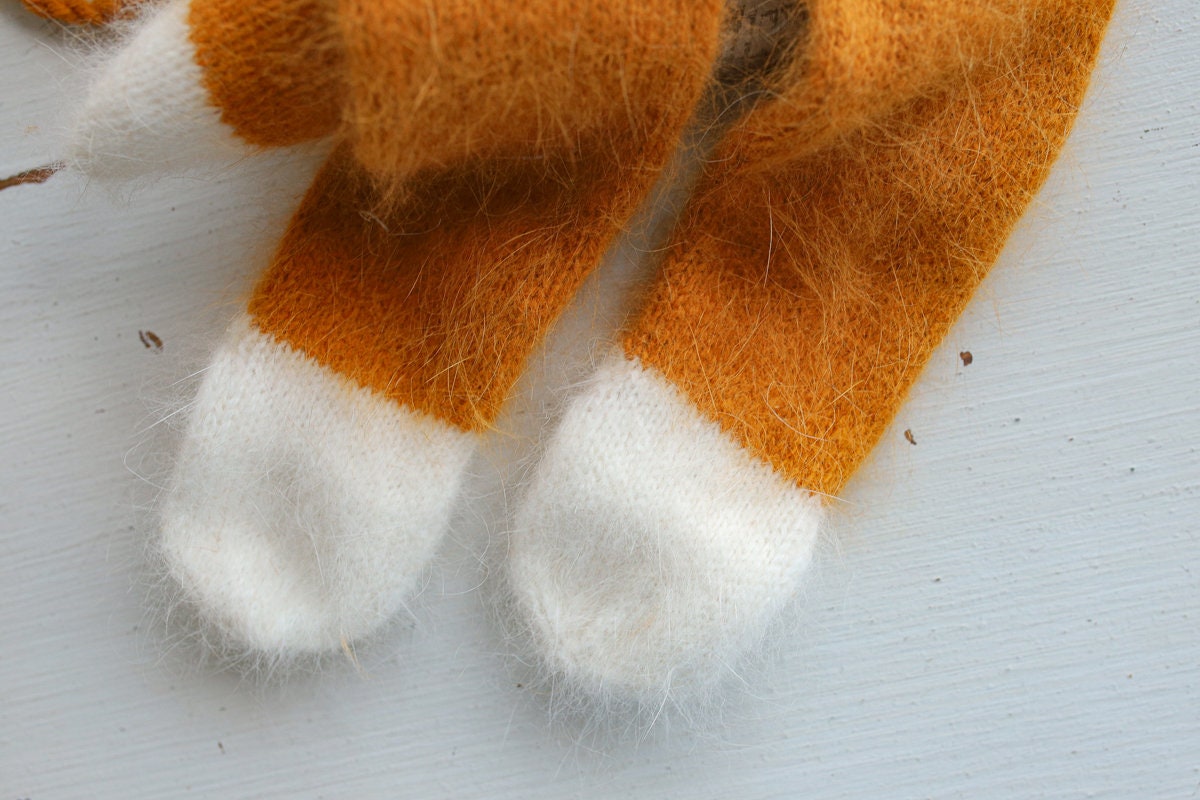 Newborn Knitted Fox Outfit bonnet and toy,Newborn Photography Prop,Newborn photography outfit,Newborn photoshoot outfit,Newborn Fox Outfit