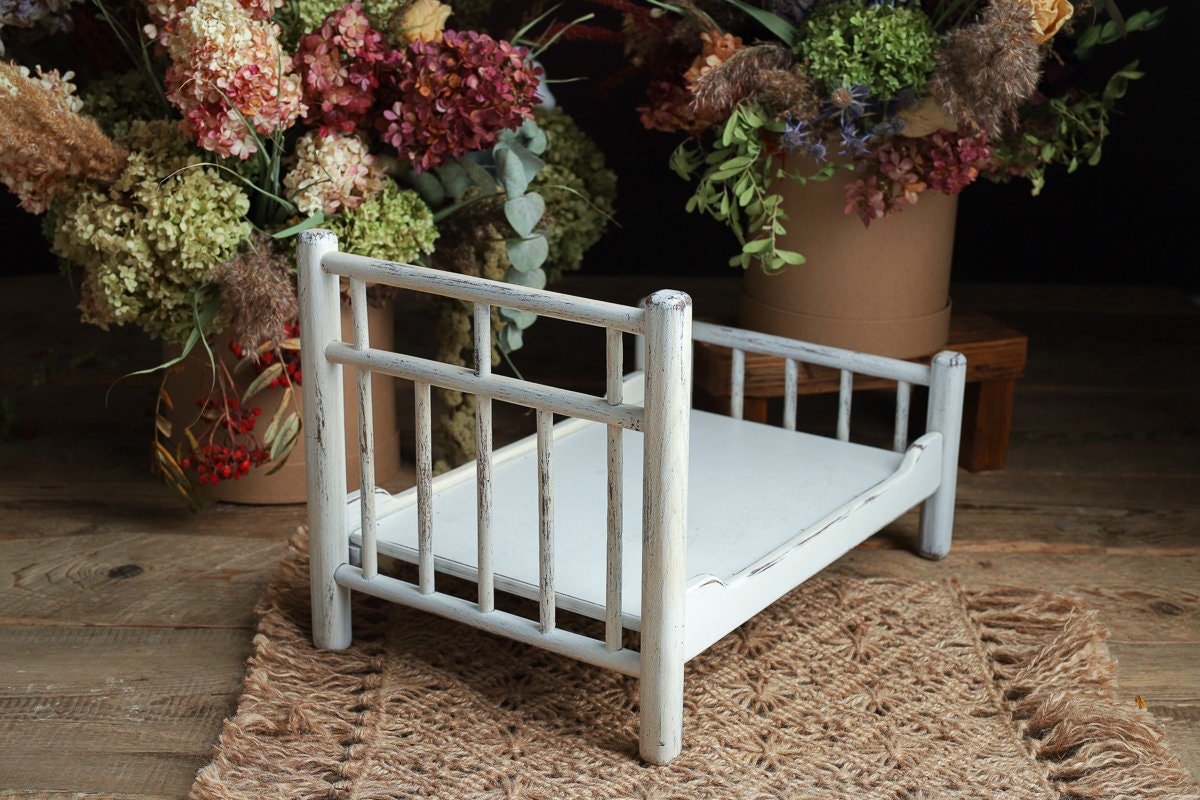 Newborn Wooden Bed,Real Wood Newborn crib Prop,Newborn Photography Props,Newborn Photo Prop,Nursery Decor,Doll Bed,Rustic Wooden Bed