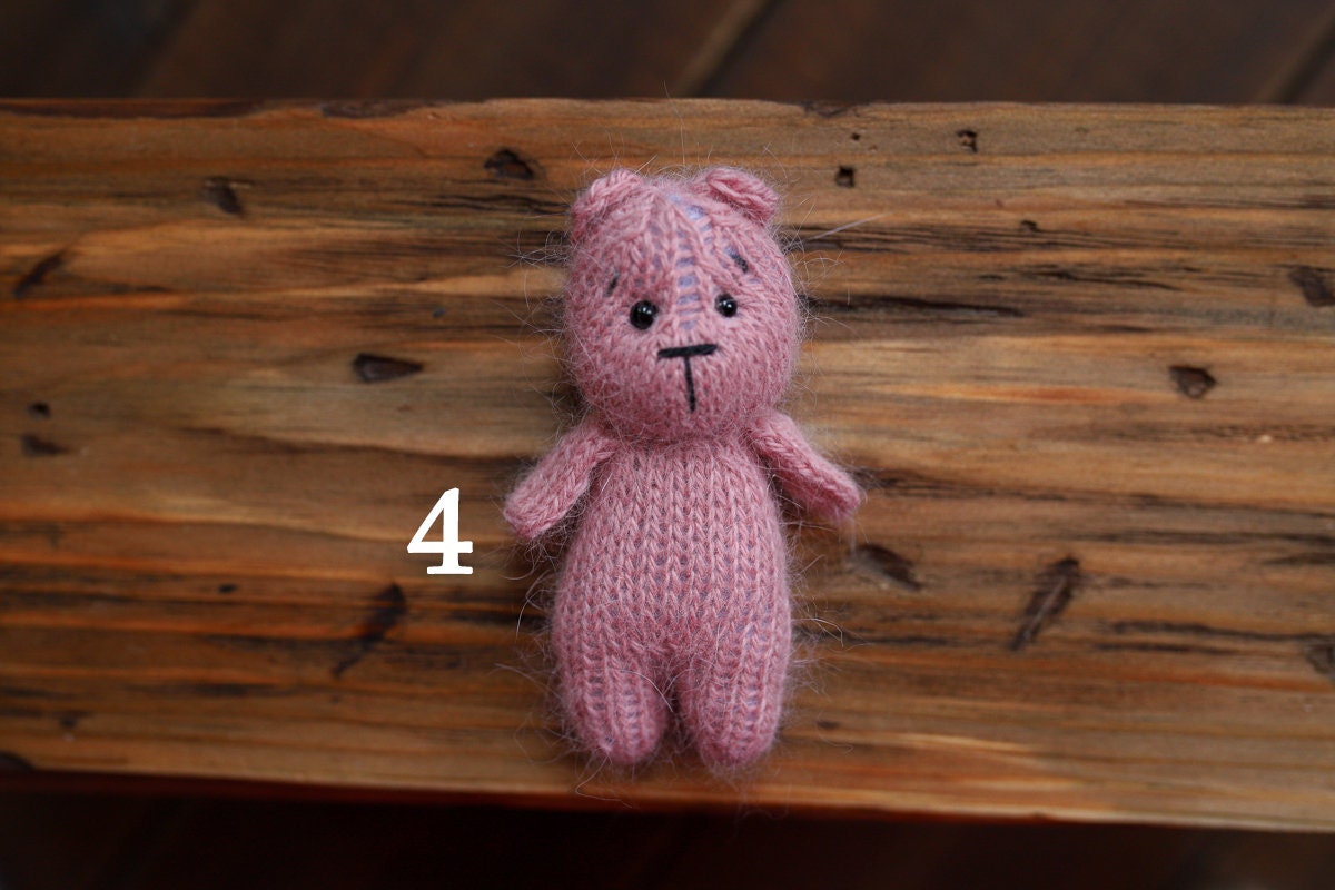 Newborn Knit Teddy Bear Outfit with Toy,Newborn Photography Props Set, Newborn Teddy Bear Outfit, Newborn Photo Props,Baby Bear Crochet Toy
