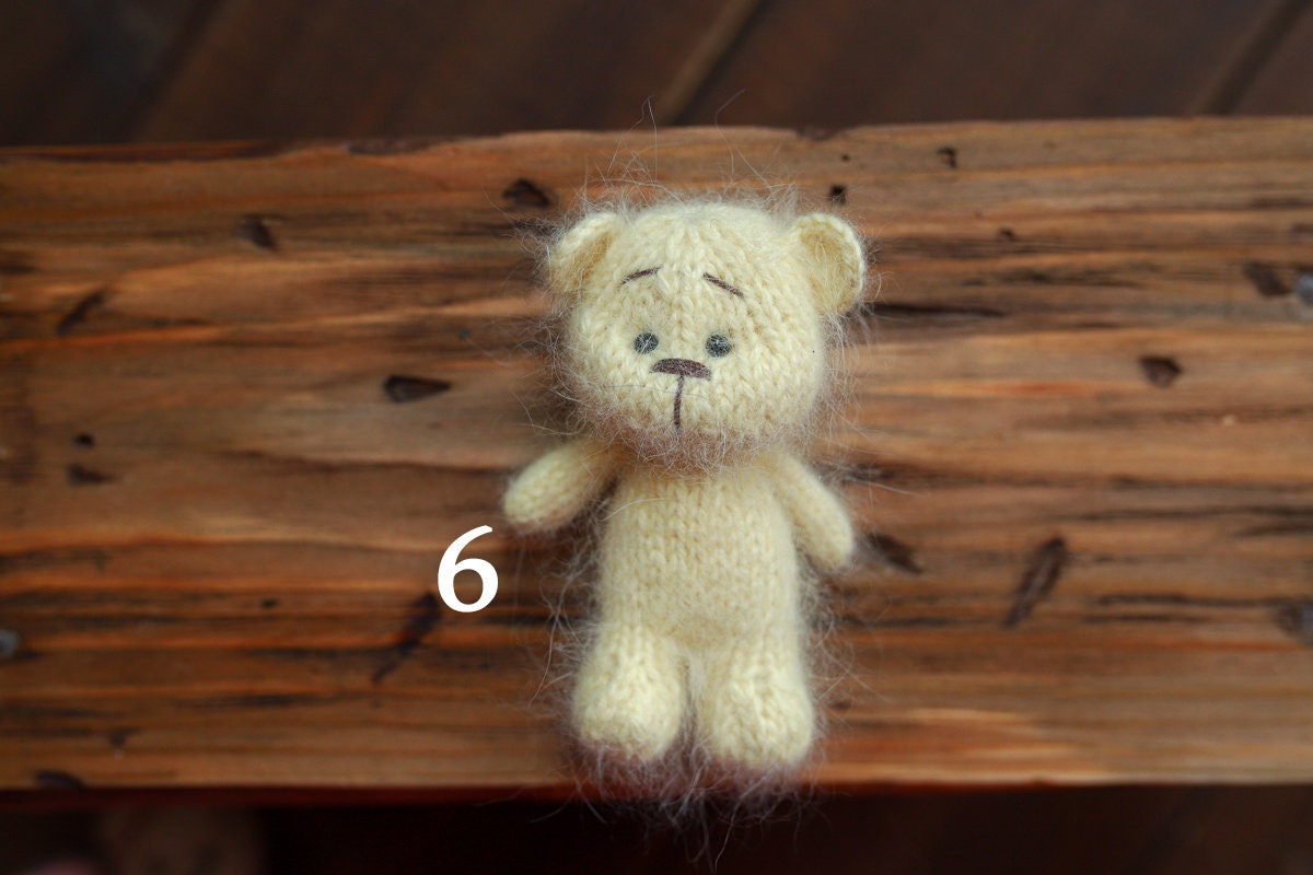 Newborn Knit Teddy Bear Outfit with Toy,Newborn Photography Props Set, Newborn Teddy Bear Outfit, Newborn Photo Props,Baby Bear Crochet Toy