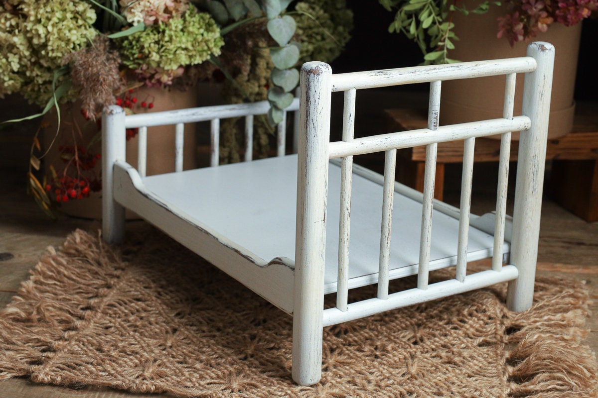 Newborn Wooden Bed,Real Wood Newborn crib Prop,Newborn Photography Props,Newborn Photo Prop,Nursery Decor,Doll Bed,Rustic Wooden Bed
