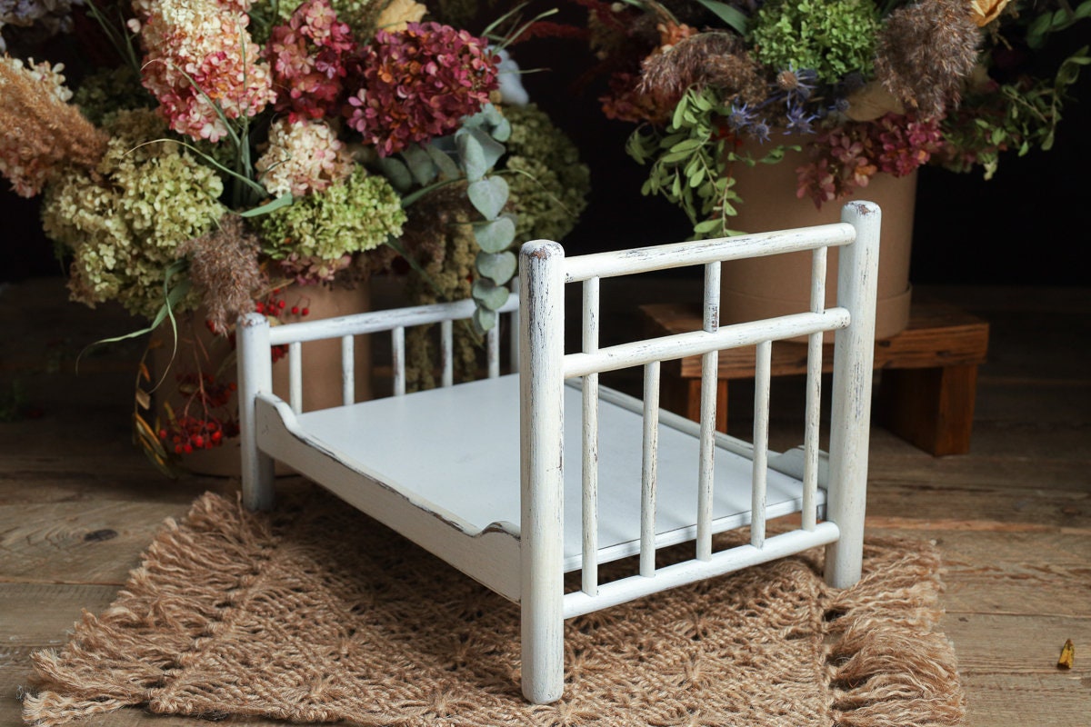 Newborn Wooden Bed,Real Wood Newborn crib Prop,Newborn Photography Props,Newborn Photo Prop,Nursery Decor,Doll Bed,Rustic Wooden Bed