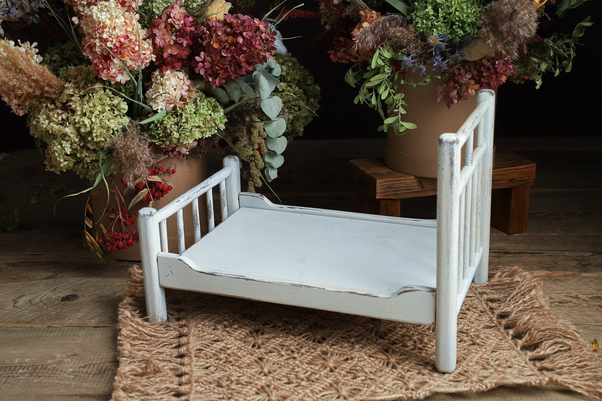 Newborn Wooden Bed,Real Wood Newborn crib Prop,Newborn Photography Props,Newborn Photo Prop,Nursery Decor,Doll Bed,Rustic Wooden Bed