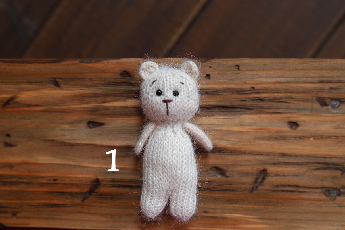 Newborn Knit Teddy Bear Outfit with Toy,Newborn Photography Props Set, Newborn Teddy Bear Outfit, Newborn Photo Props,Baby Bear Crochet Toy