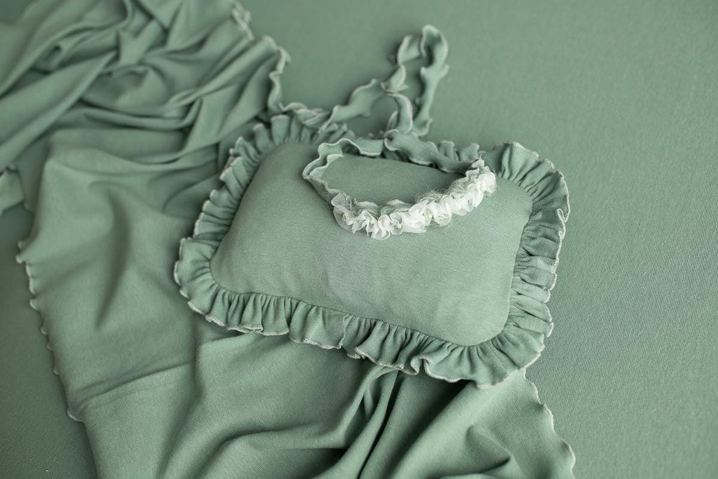 Newborn Photography Prop Set,Newborn Backdrop Fabric,Newborn Pillow,Newborn Headband,Newborn long natural wraps,Newborn photography outfit