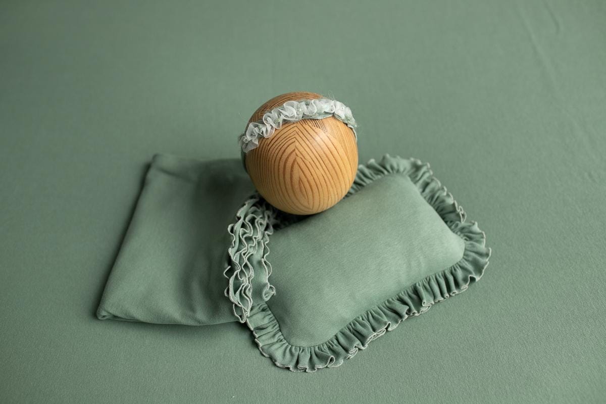 Newborn Photography Prop Set,Newborn Backdrop Fabric,Newborn Pillow,Newborn Headband,Newborn long natural wraps,Newborn photography outfit