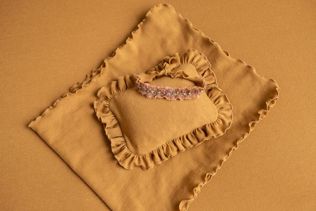 Newborn Photography Prop Set,Newborn Backdrop Fabric,Newborn Pillow,Newborn Headband,Newborn long natural wraps,Newborn photography outfit