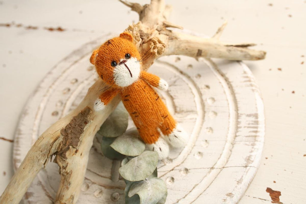 Newborn Knitted Tiger Photography Props,Newborn Tiger Hat,Newborn Knit Tiger Toy,Baby Tiger Crochet Toy,Newborn Photography Prop