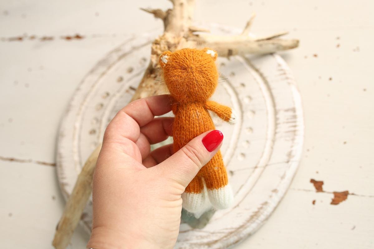 Newborn Knitted Tiger Photography Props,Newborn Tiger Hat,Newborn Knit Tiger Toy,Baby Tiger Crochet Toy,Newborn Photography Prop