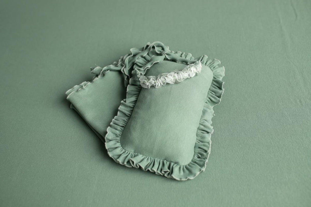 Newborn Photography Prop Set,Newborn Backdrop Fabric,Newborn Pillow,Newborn Headband,Newborn long natural wraps,Newborn photography outfit