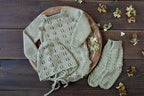 Newborn Knit romper,Newborn Knited set,Newborn Hat,Newborn outfit,Newborn cap,Newborn photography,Pregnancy gift,Knitted newborn photo props