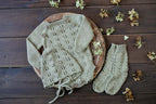 Newborn Knit romper,Newborn Knited set,Newborn Hat,Newborn outfit,Newborn cap,Newborn photography,Pregnancy gift,Knitted newborn photo props