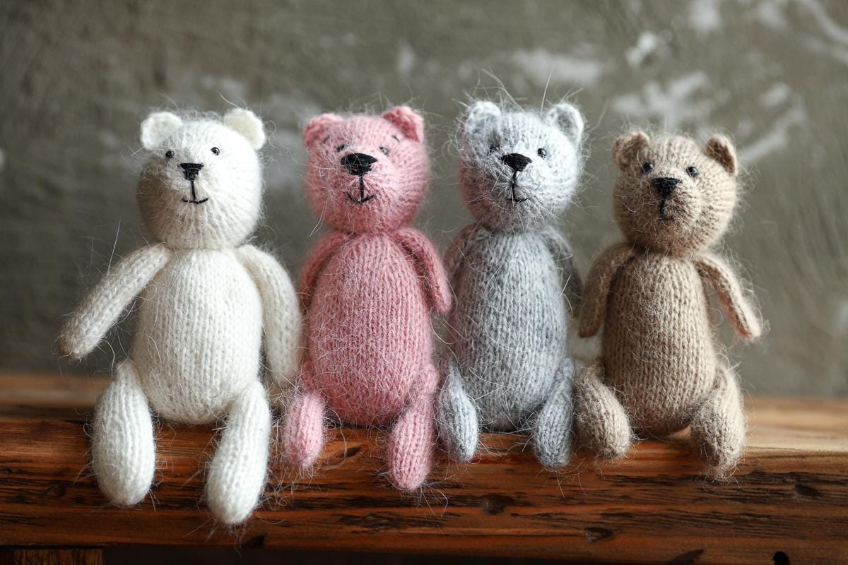 Newborn Knit Teddy Bear Outfit with Toy,Newborn Photography Props Set, Newborn Teddy Bear Outfit, Newborn Photo Props,Baby Bear Crochet Toy