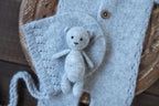 Knitted romper,bonnet and Knit Teddy Bear,Newborn knitted Set,Newborn photography outfit,Pregnancy gift,newborn knit outfit,newborn props