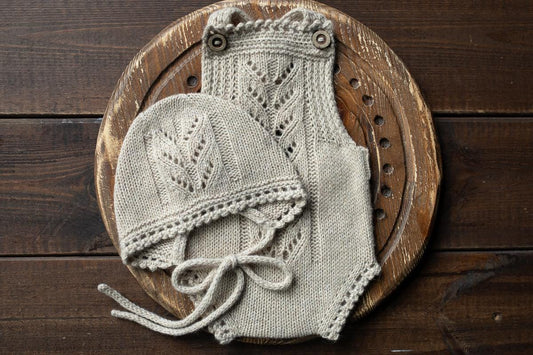Knitted romper & bonnet,Newborn Photography Prop Set,Newborn photography outfit,Newborn girl photoshoot outfit,Pregnancy gift,Newborn props