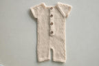 Knitted romper,bonnet and Knit Teddy Bear,Newborn knitted Set,Newborn photography outfit,Pregnancy gift,newborn knit outfit,newborn props